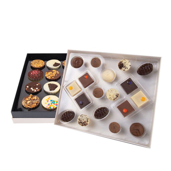 Holiday Grand Elite 2 Tier Tower | 18pc Assorted Truffles & 20pc Truffle Cups