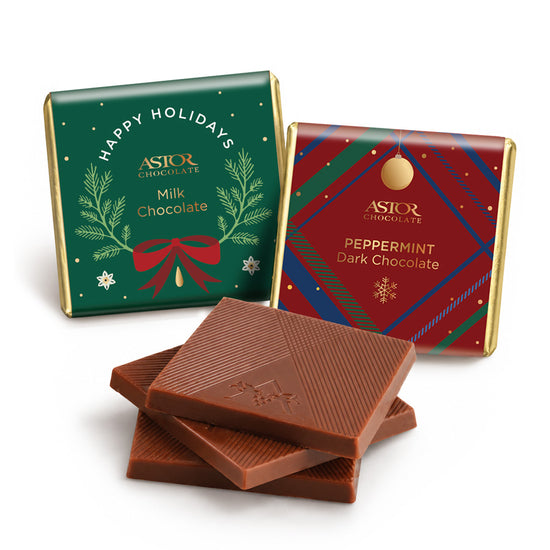 Holiday - Dark Chocolate Peppermint and Milk Chocolate Deluxe Thins 1.75"