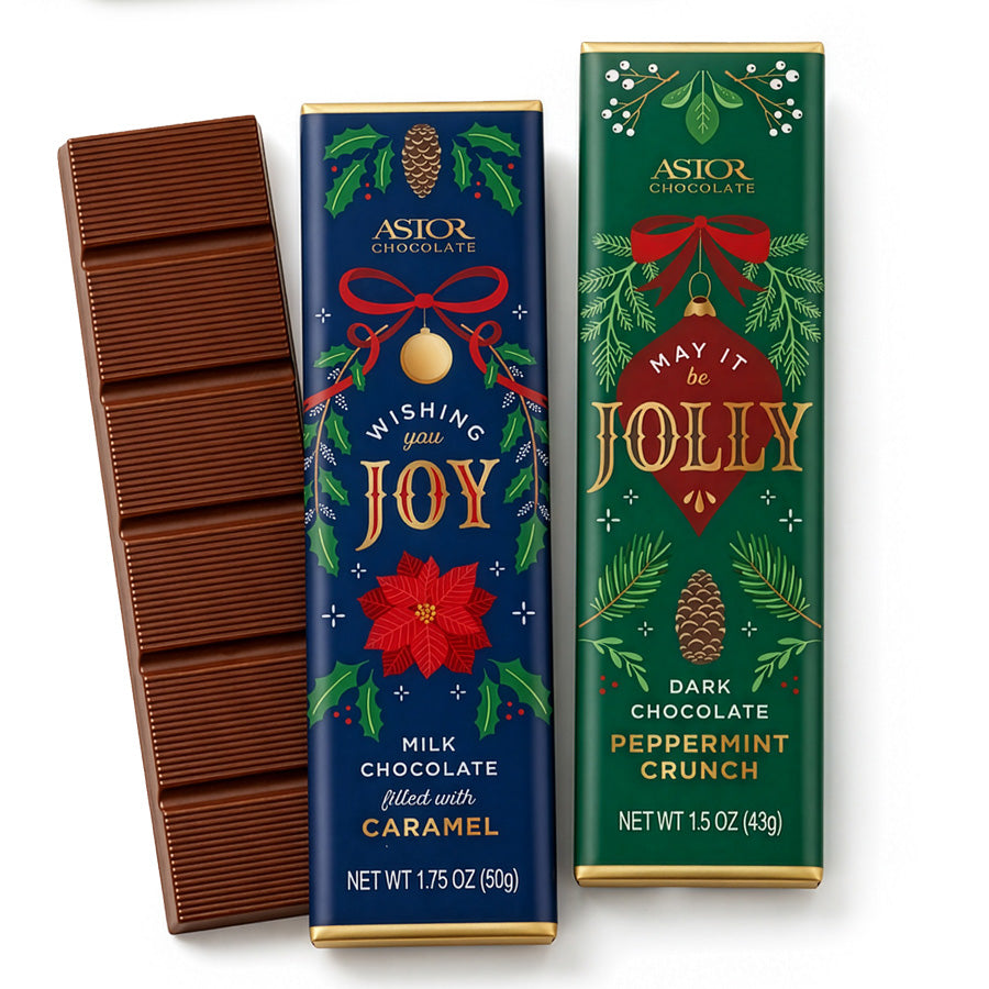 Holiday - 1.5oz Dark Chocolate Peppermint & 1.75oz Milk Chocolate Caramel Filled Mixed Case