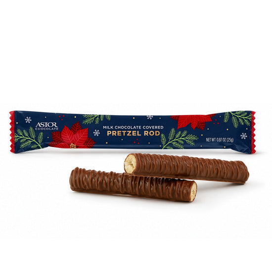 Holiday - 1pc Milk Chocolate Covered Pretzel Rod in Tub